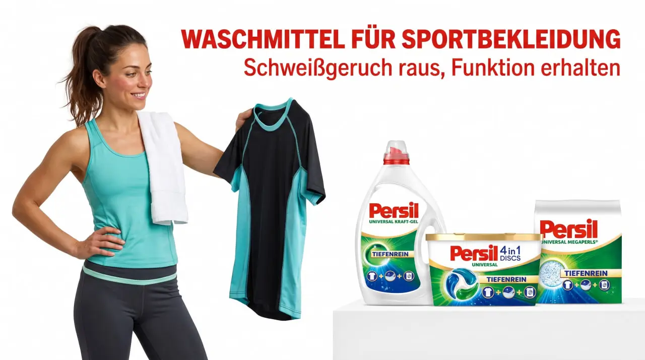 Waschmittel für Sportbekleidung, Schweißgeruch entfernen und Funktion der Fasern erhalten